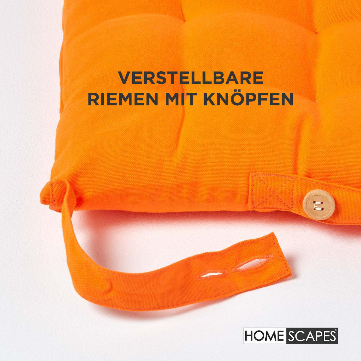STUHLKISSEN 4er-Set orange 40/40/6,5 cm - Orange, Textil (40/40/6.5cm) - Homescapes