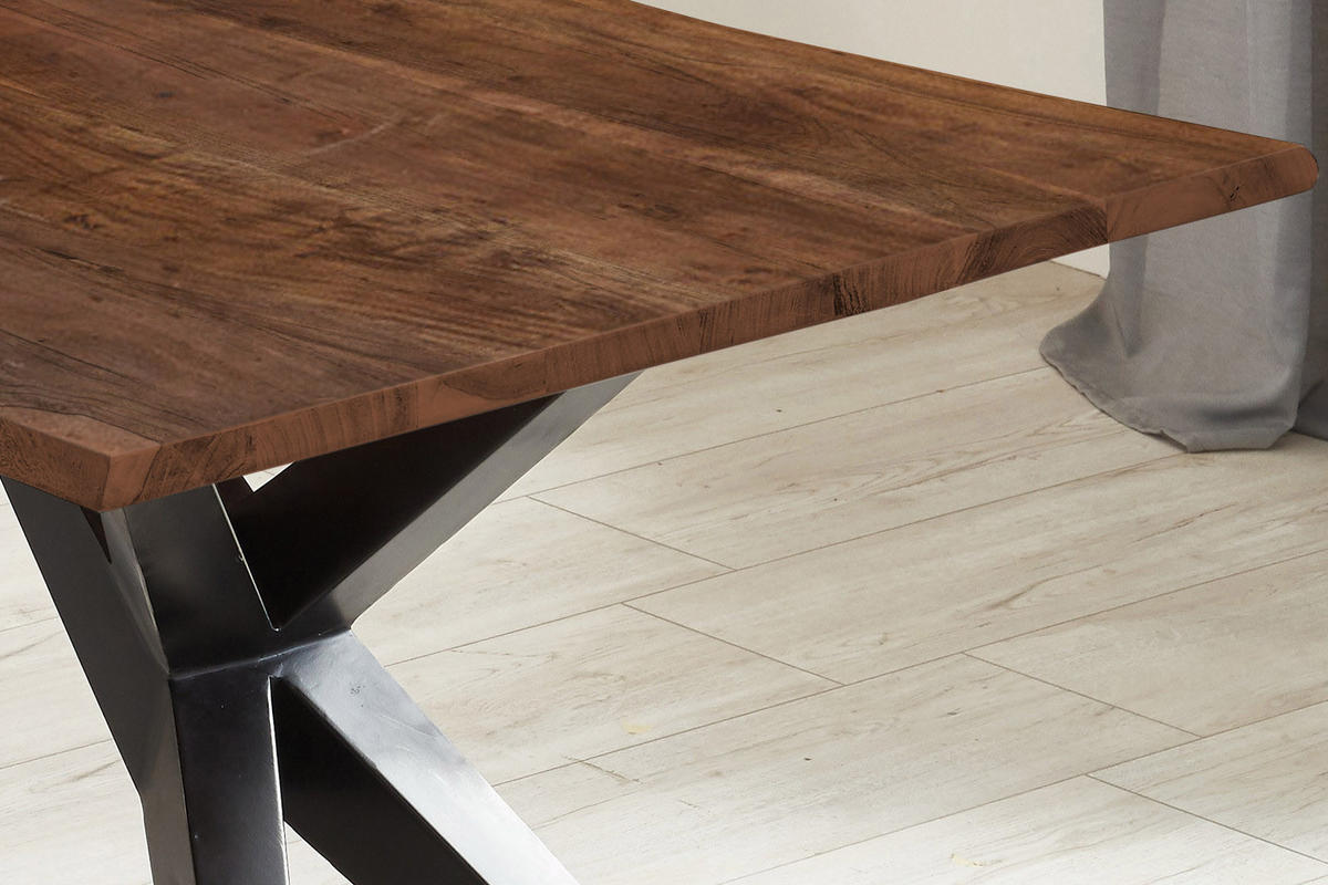 ESSTISCH CONNI - Schwarz/Braun, Holz/Metall (90/180/77cm) - SAM