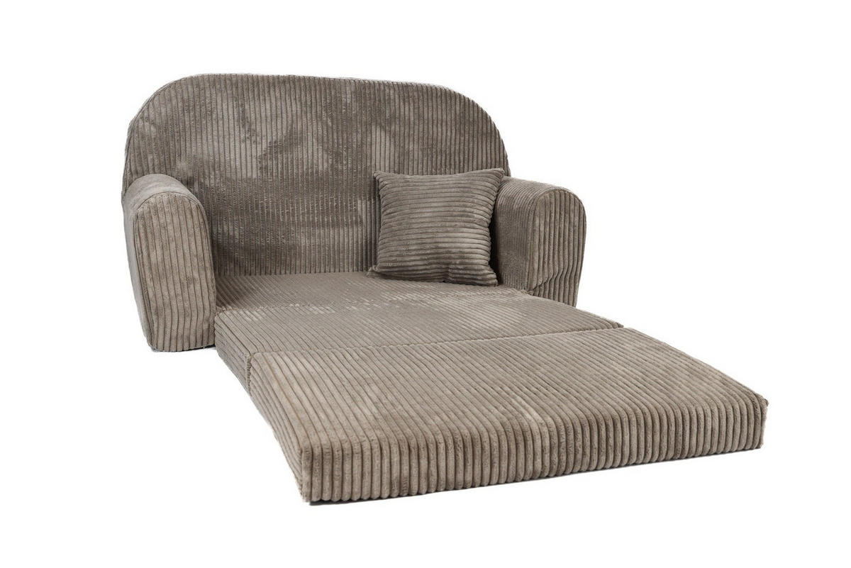 KINDERSOFA MINI aus Kuschel-Cord in Braun - Braun, Textil (78/45/40cm) - Fortisline