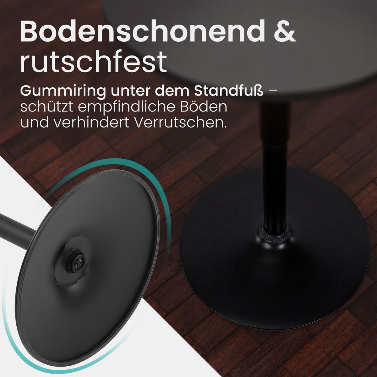 STEHTISCH rund 60 cm Holz schwarz/schwarz - Schwarz, Holz/Metall (60/60/85cm) - CLP