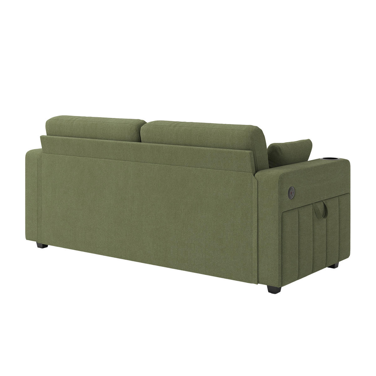 2-SITZER-SOFA DE-33930 mit 2 Stauraumschubladen Olivgrün - Grün, Metall (75/82/172cm) - ComfortXL