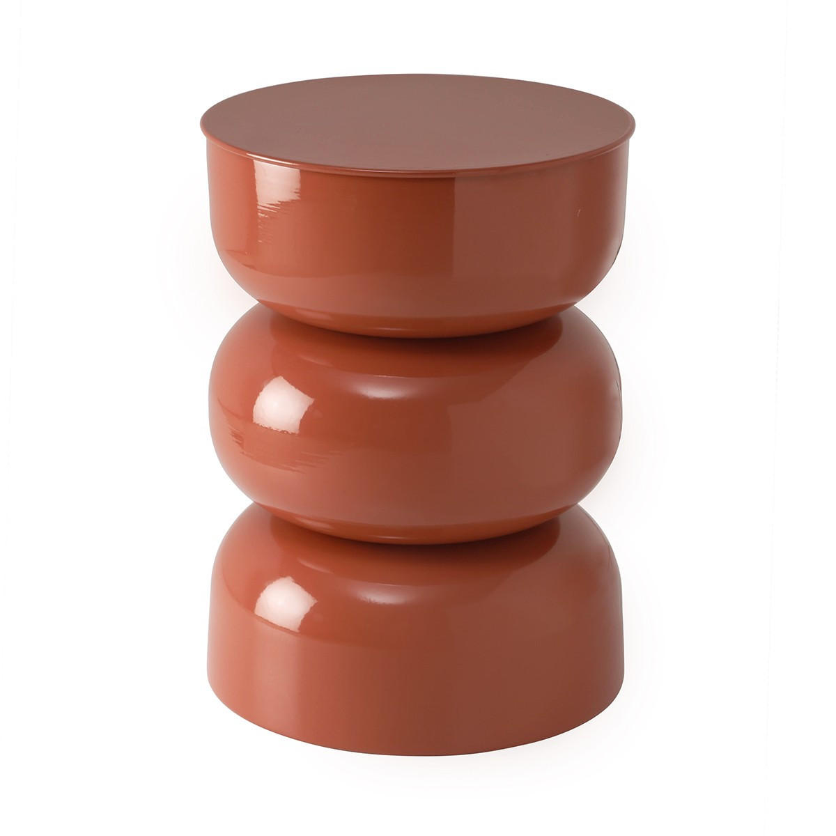 BEISTELLTISCH aus lackiertem Metall 36/50/36 cm - Terracotta, Metall (41/36/50cm) - Calicosy