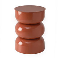 BEISTELLTISCH aus lackiertem Metall 36/50/36 cm - Terracotta, Metall (41/36/50cm) - Calicosy