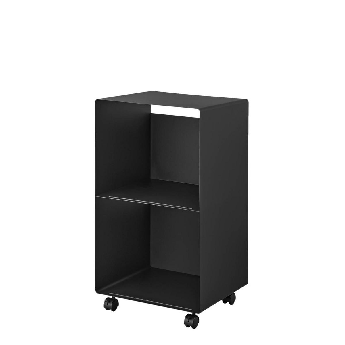 SCHALLPLATTENREGAL Tower schwarz 40/73/38 cm - Schwarz, Metall (40/74/38cm) - Yamazaki