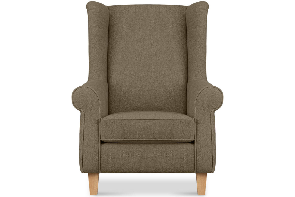 OHRENSESSEL MILES Massivholzbeine buche, braun - Braun, Holzwerkstoff/Buchenholz (82/105/97cm) - KONSIMO®