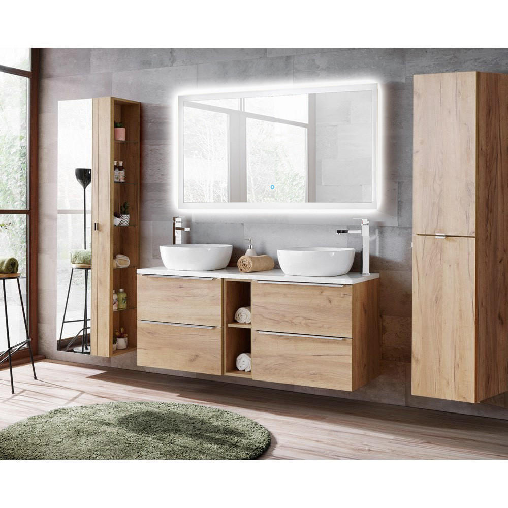 BADMÖBEL-SET 4-TLG. Toskana-56 - Braun, Holzwerkstoff (260/190/46cm) - Lomado