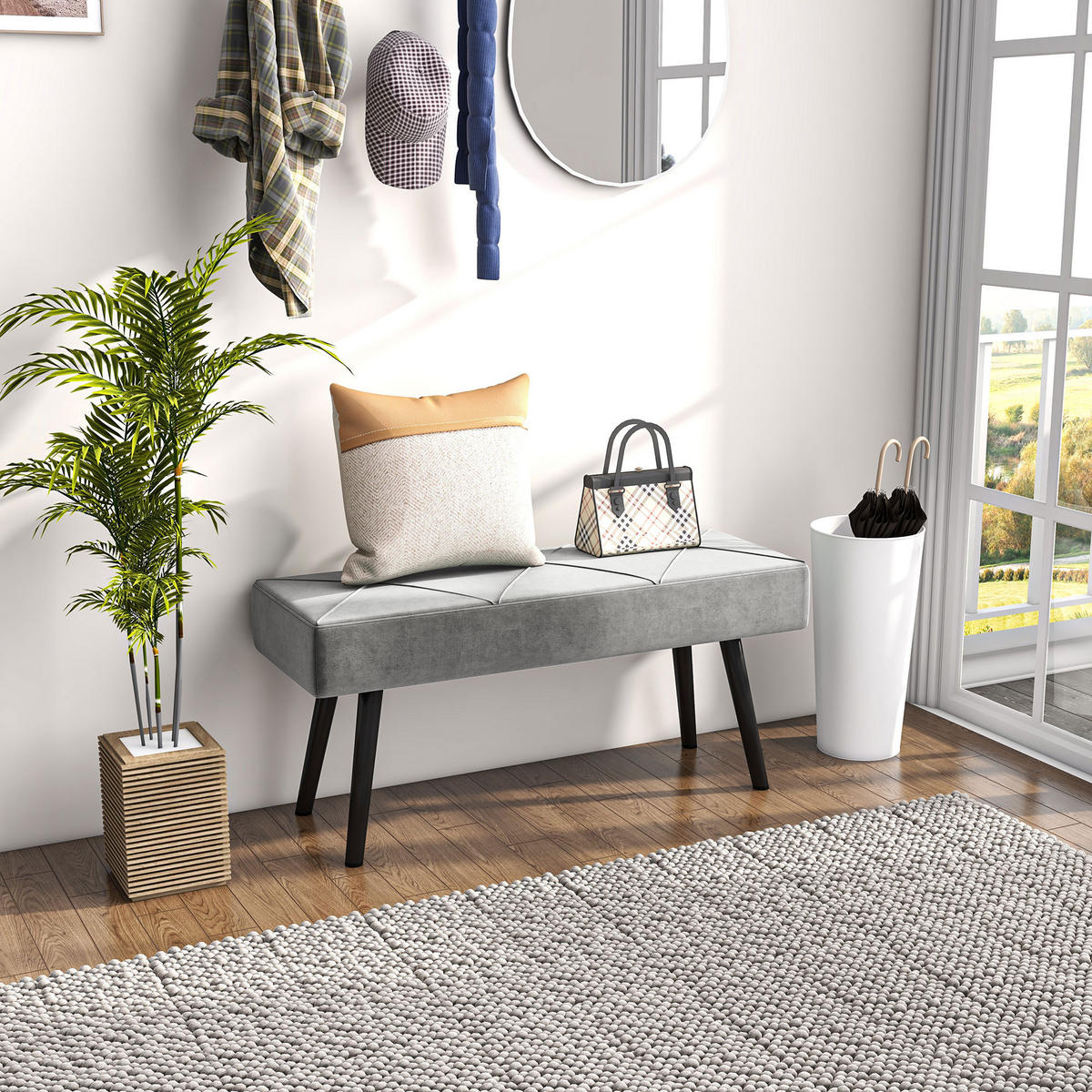 SITZBÄNKE Grau 1 Stück - Grau, Kunststoff (100/45/36cm) - GiPP
