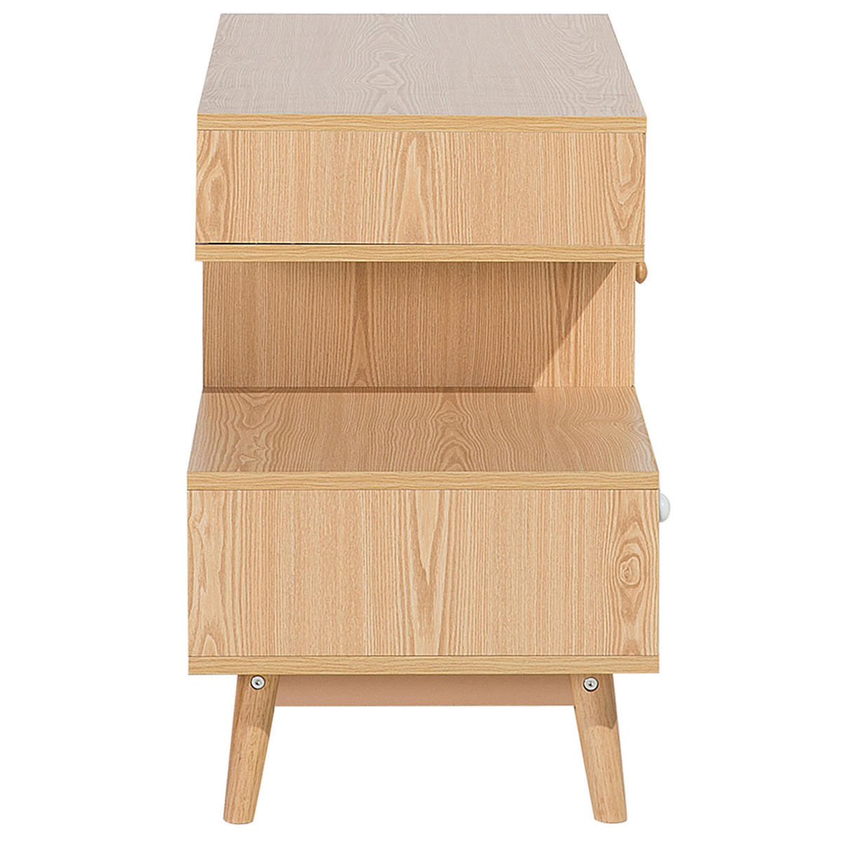 KOMMODE 4 Schubladen heller Holzfarbton Irvine - Hellbraun/Weiß, Holzwerkstoff (120/59/40cm) - Beliani