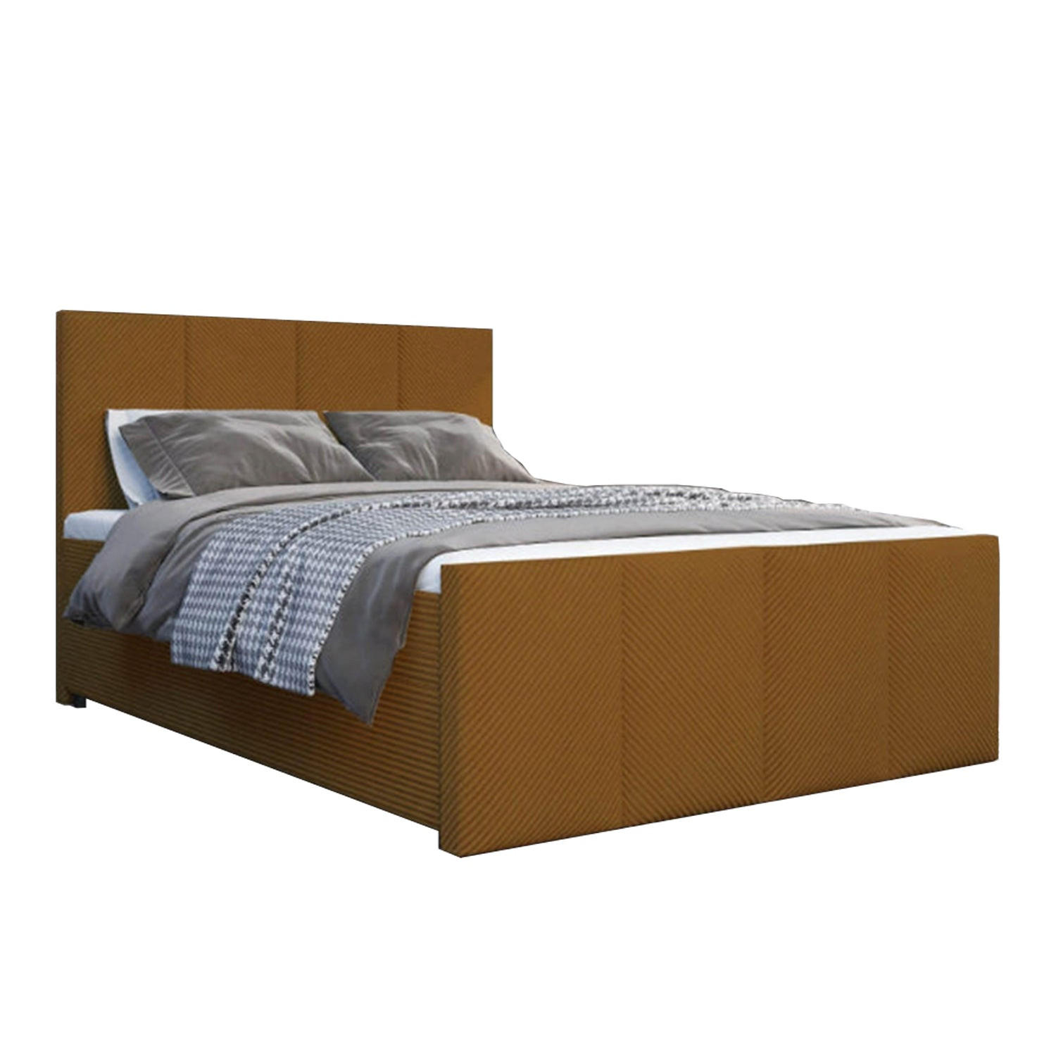 BOXBETT Milano Bonellfederkern inkl. 7-Zonen Topper T-30 - BOXBETT mit Bettkasten - Orange, Holz/Holzwerkstoff (140/200cm) - Best For Home