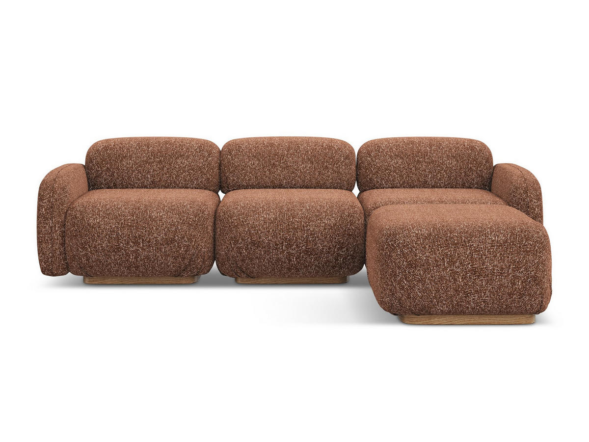 ECKSOFA Beidseitig Strukturstoff Stoff Orange - Terra cotta/Orange, Holz/Textil (270/190cm) - Makamii