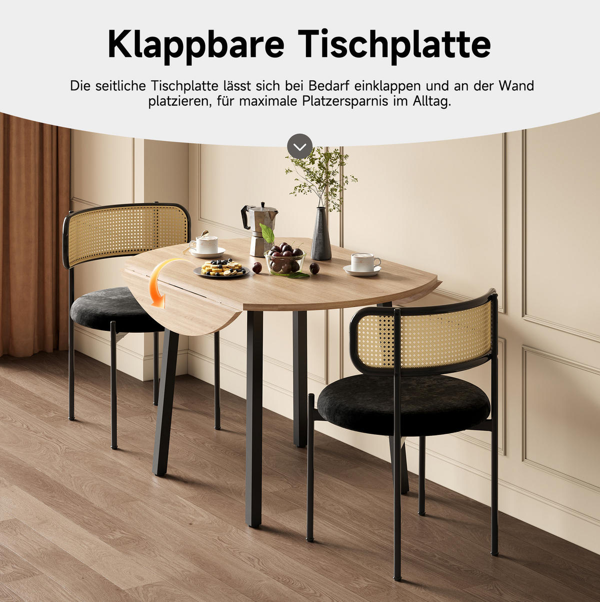 ESSTISCH 100/100 cm mit beidseitig klappbarer Tischplatte, platzsparend für 2-4 Personen, Eichefarben - Eichefarben, Holzwerkstoff (100/100/75cm) - Redom