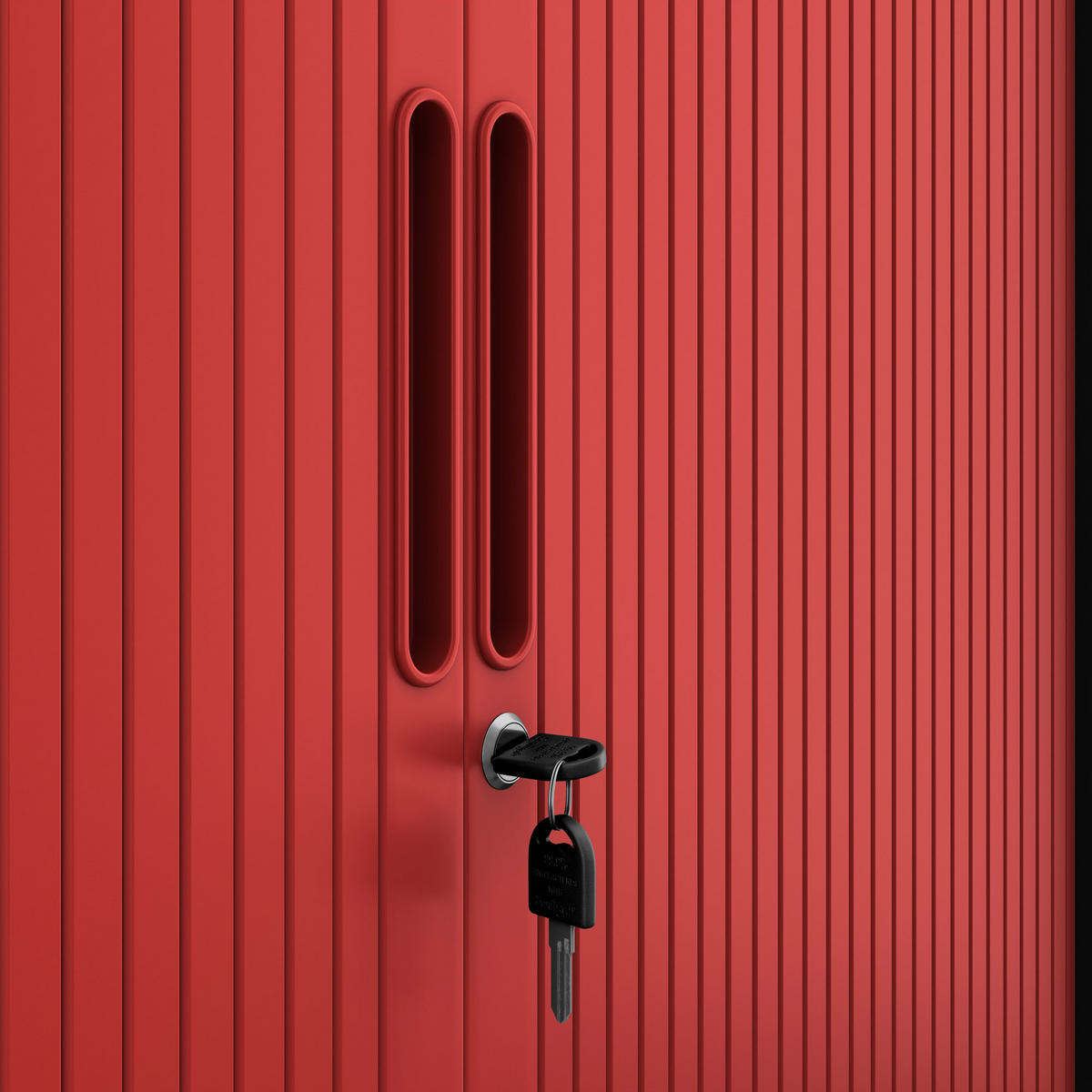 ROLLADENSCHRANK DAMIAN - Anthrazit/Rot, Metall (90/185/45cm) - Jan Nowak