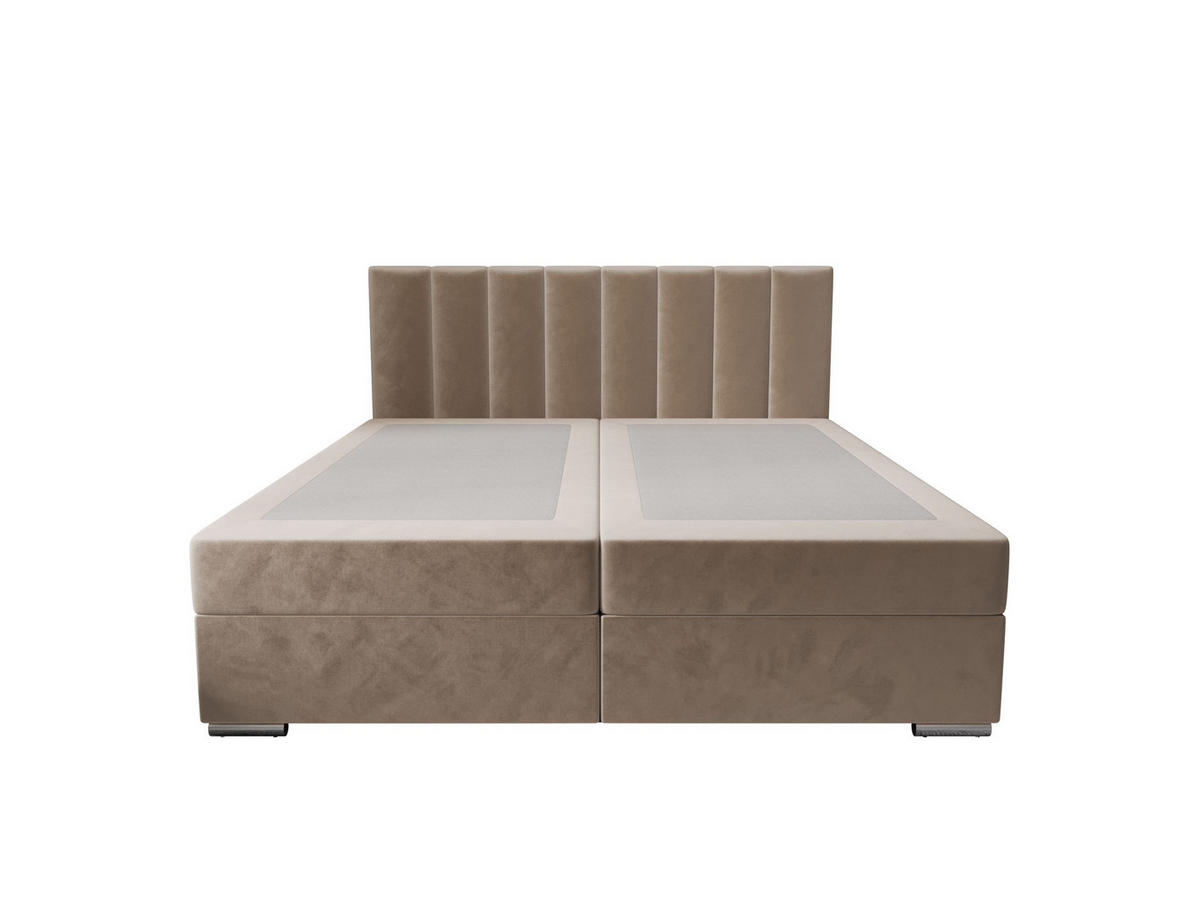 BOXBETT ZILANO 2 mit Matratze H3 und Topper 140x200 Itaka 48 - Cappuccino, Holz/Textil (140/200cm) - Bedante