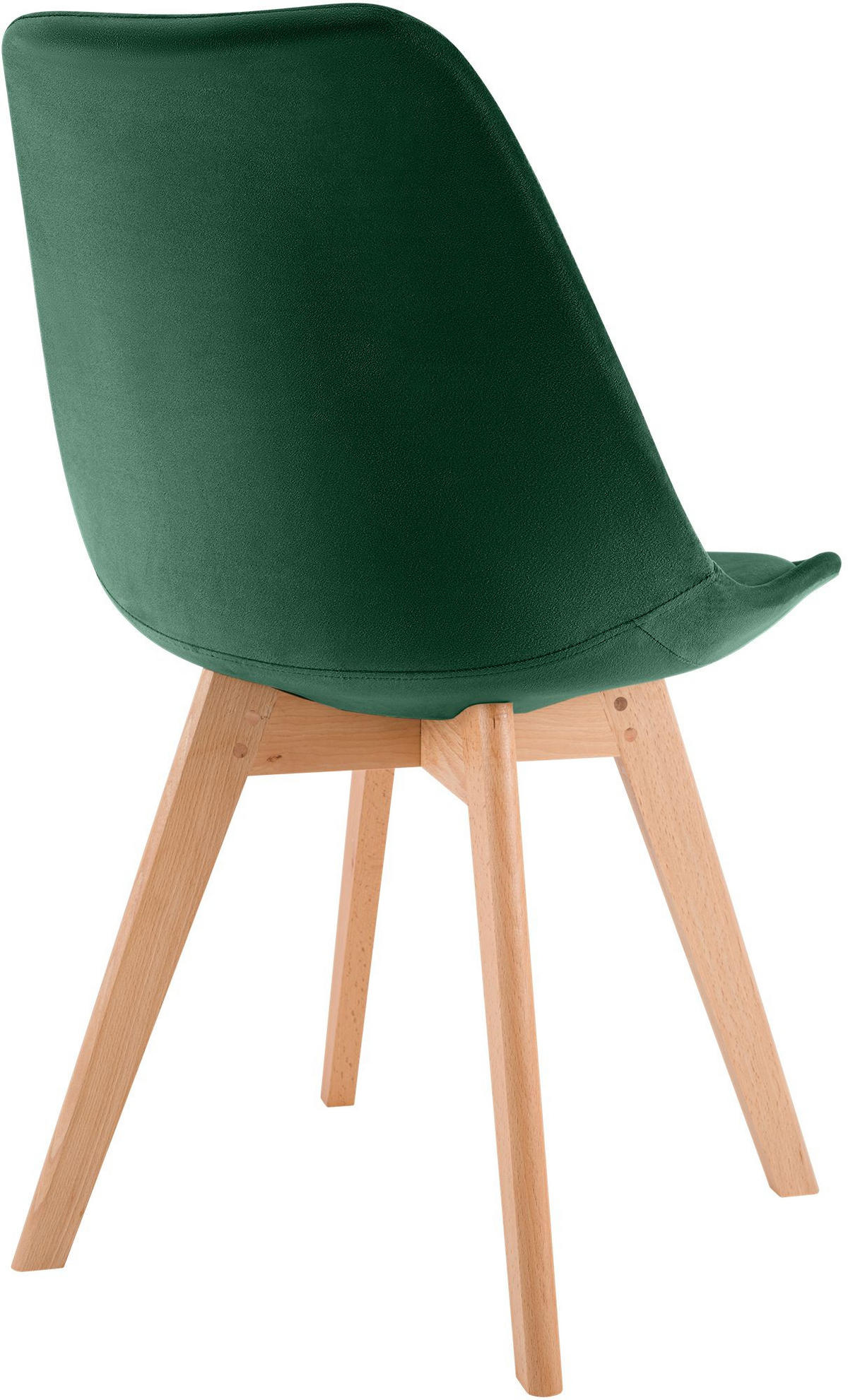 STUHL Samt Grün - Eukalyptusholzfarben/Grün, Holz/Textil (49/83/50cm) - CLP