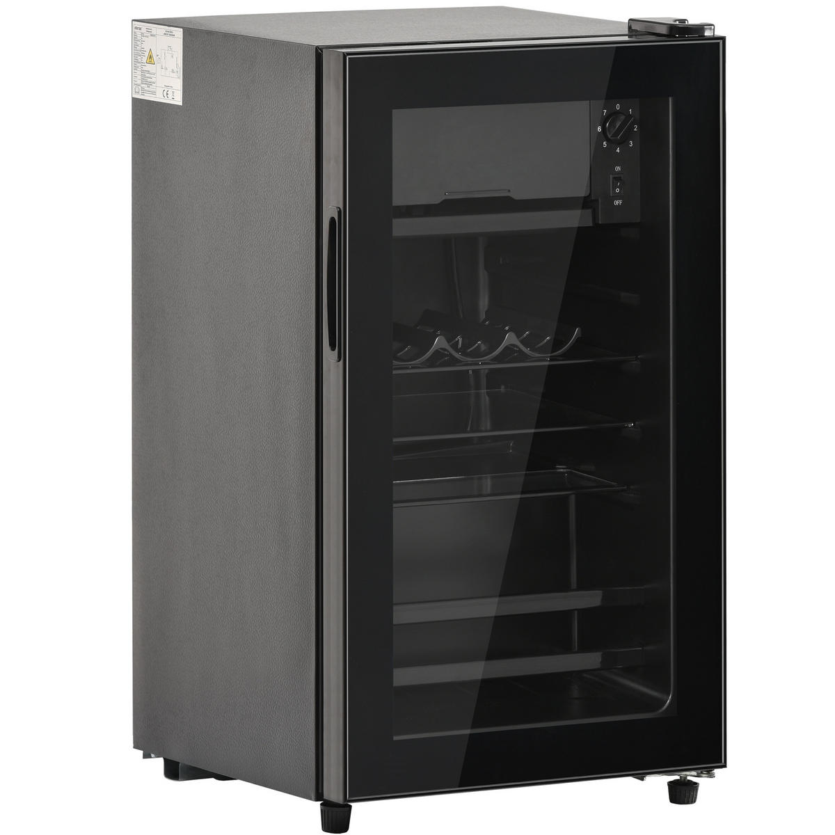 MINIKUHLSCHRANK 43.5/40/71.6 cm Schwarz 76L mit LED-Licht - Schwarz, Metall (40/71.6/43.5cm) - Oxeza