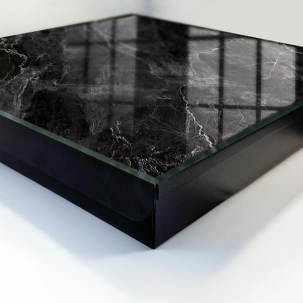 SCHLÜSSELBOX Schwarz 30x30 cm- Türöffnung nach rechts - Stilvolle Eleganz - Schwarz, Metall (30/30/5cm) - TULUP