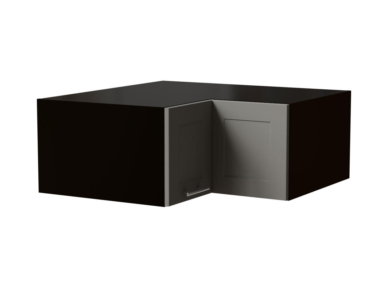 ECKAUFSATZSCHRANK Oslo W14/90/36 Schwarz / Dust Grey Matt 90 / 90 / 36cm - Schwarz/Grau, Holz/Holzwerkstoff (90/36/90cm) - Feldmann-Wohnen