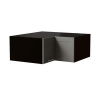 ECKAUFSATZSCHRANK Oslo W14/90/36 Schwarz / Dust Grey Matt 90 / 90 / 36cm - Schwarz/Grau, Holz/Holzwerkstoff (90/36/90cm) - Feldmann-Wohnen