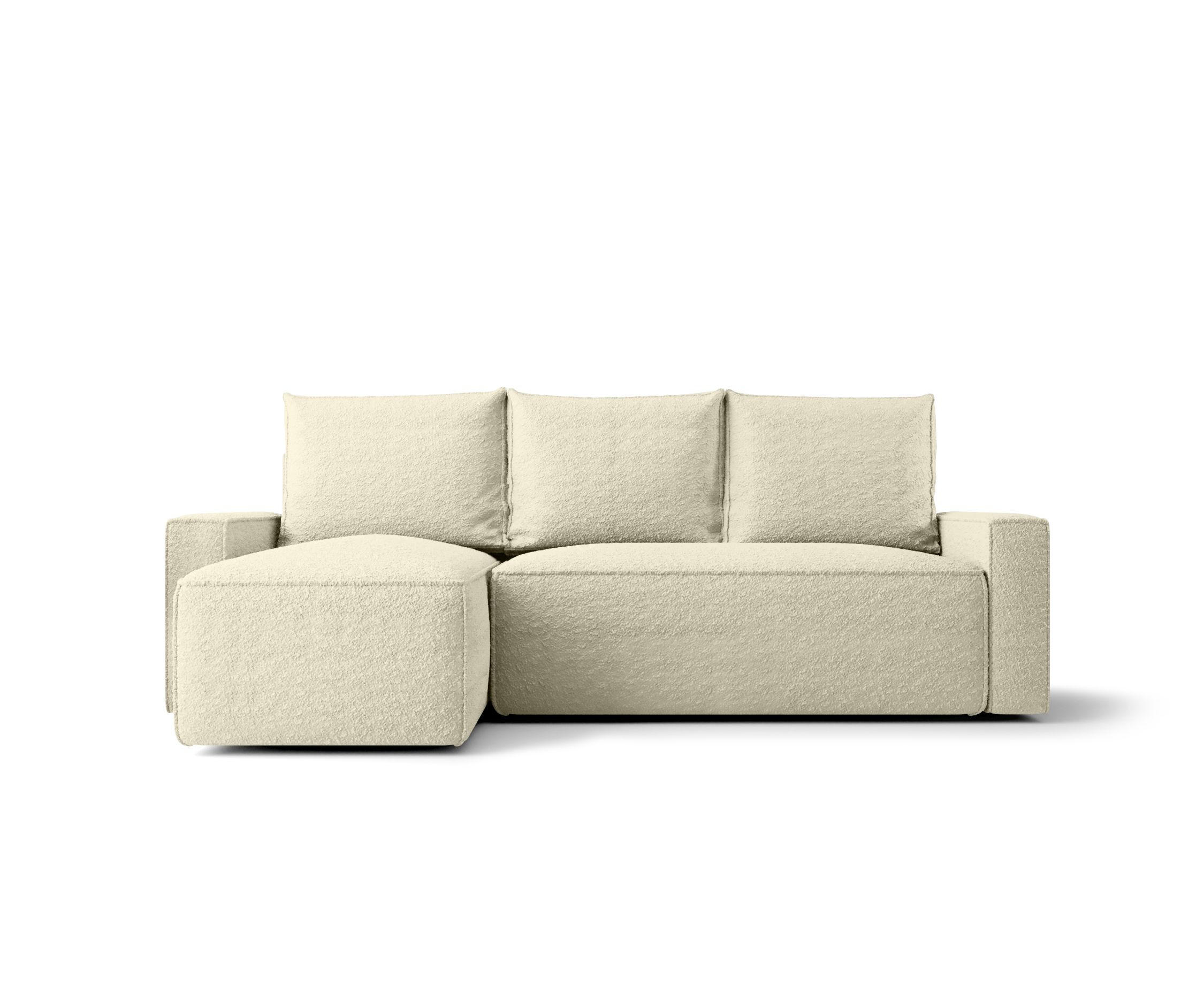ECKSOFA mit Schlaffunktion SAVIO Quelle 02 Links - Ecru, Textil (232/140cm) - Bedante