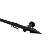 GARDINENSTANGEN-SET Platon Savio 140 cm, 1-läufig, 20 mm Ø Schwarz - Schwarz, Metall (140cm) - INTERDECO