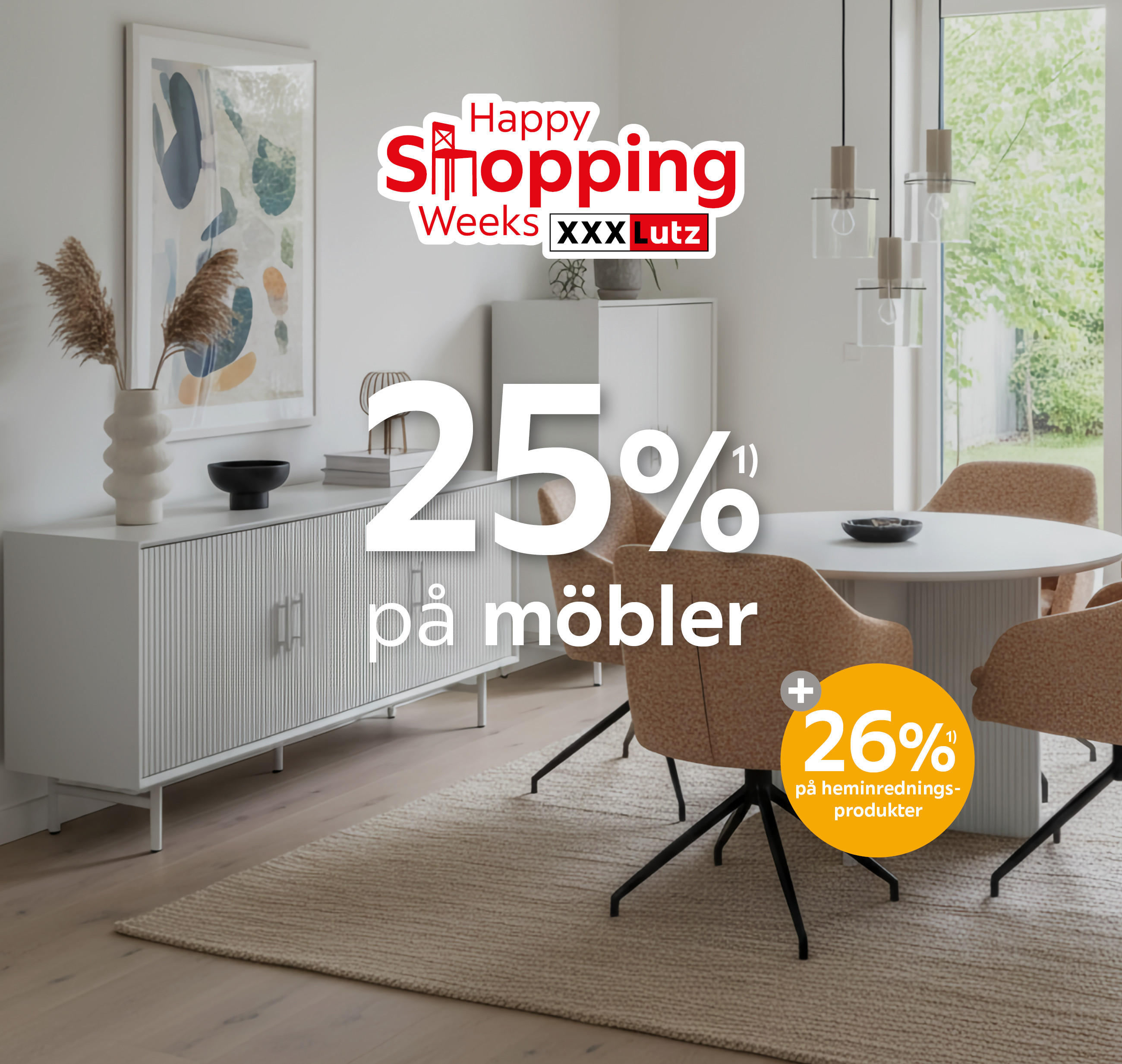 25%¹⁾ på möbler