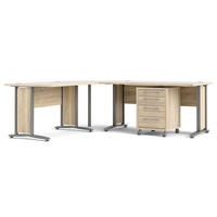 ECKSCHREIBTISCH Eiche Dekor - Eiche Wotan, Holzwerkstoff (230/200/75cm) - ebuy24