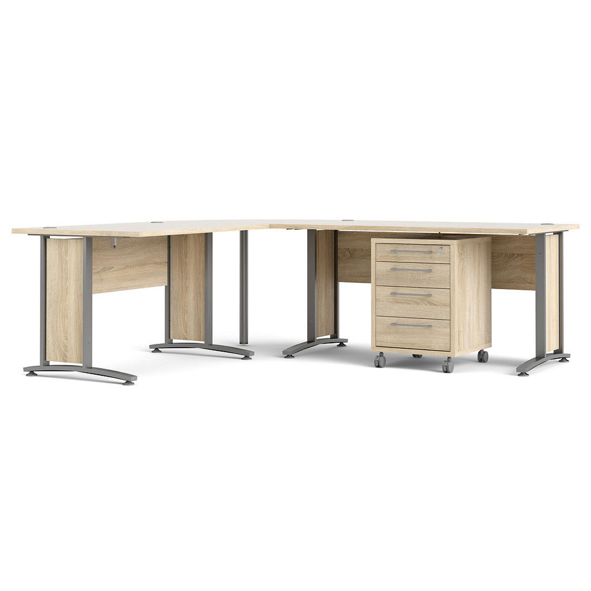 ECKSCHREIBTISCH Eiche Dekor - Eiche Wotan, Holzwerkstoff (230/200/75cm) - ebuy24