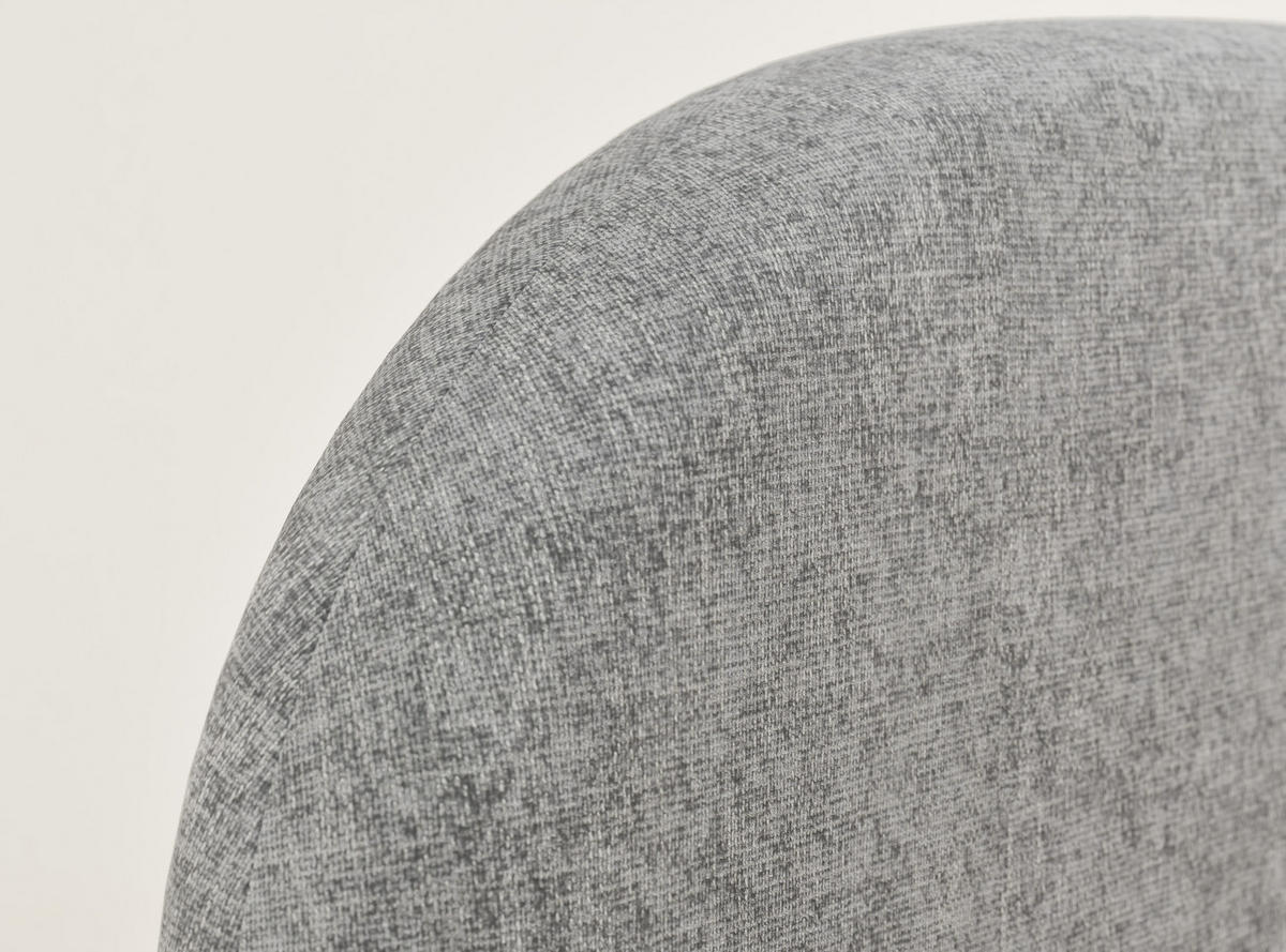 POLSTERBETT Maumere Grau 140/200 cm im Chenille-Stoff - Schwarz/Naturfarben, Holz/Holzwerkstoff (140/200cm) - Maison de Reve