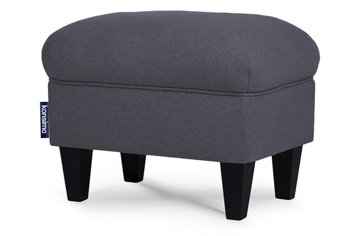 SITZHOCKER MILES Pouffe - Schwarz/Grau, Holzwerkstoff/Textil (55/42/40cm) - KONSIMO®