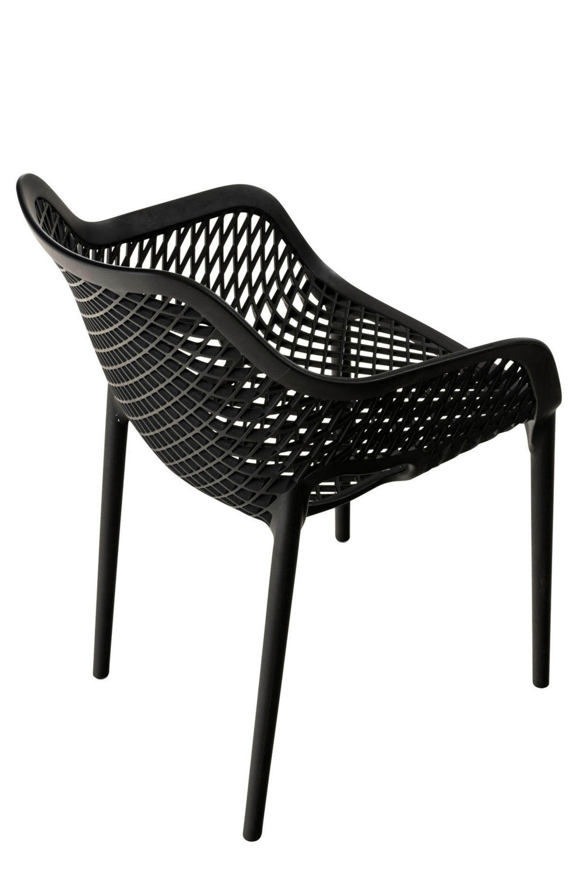 GARTENSTUHL 2er Set Kunststoff schwarz - Schwarz, Kunststoff (57/81/60cm) - CLP