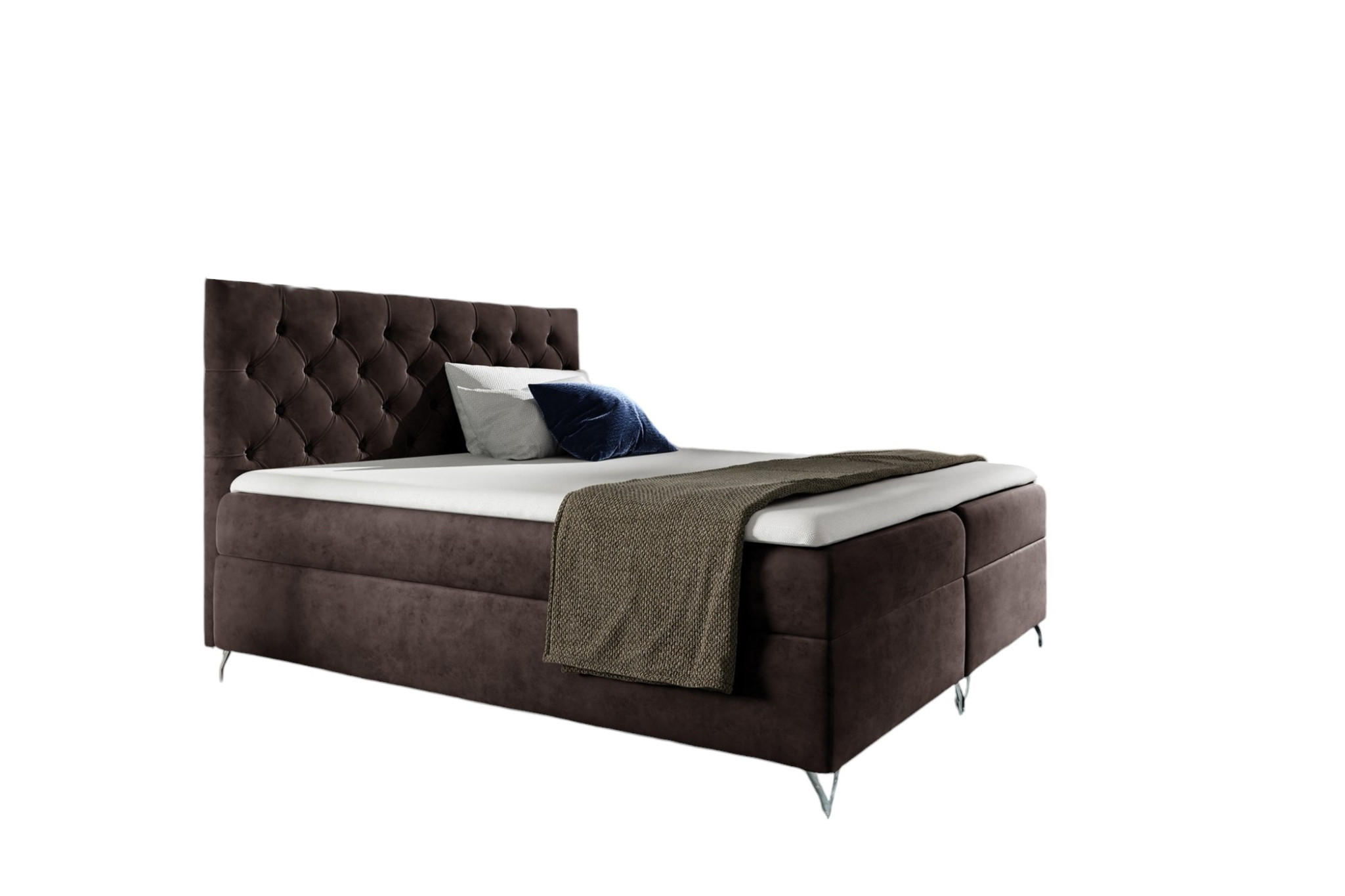 BOXBETT Ambre In überlänge - Dunkelbraun, Holzwerkstoff/Textil (140/220cm) - Fun Möbel