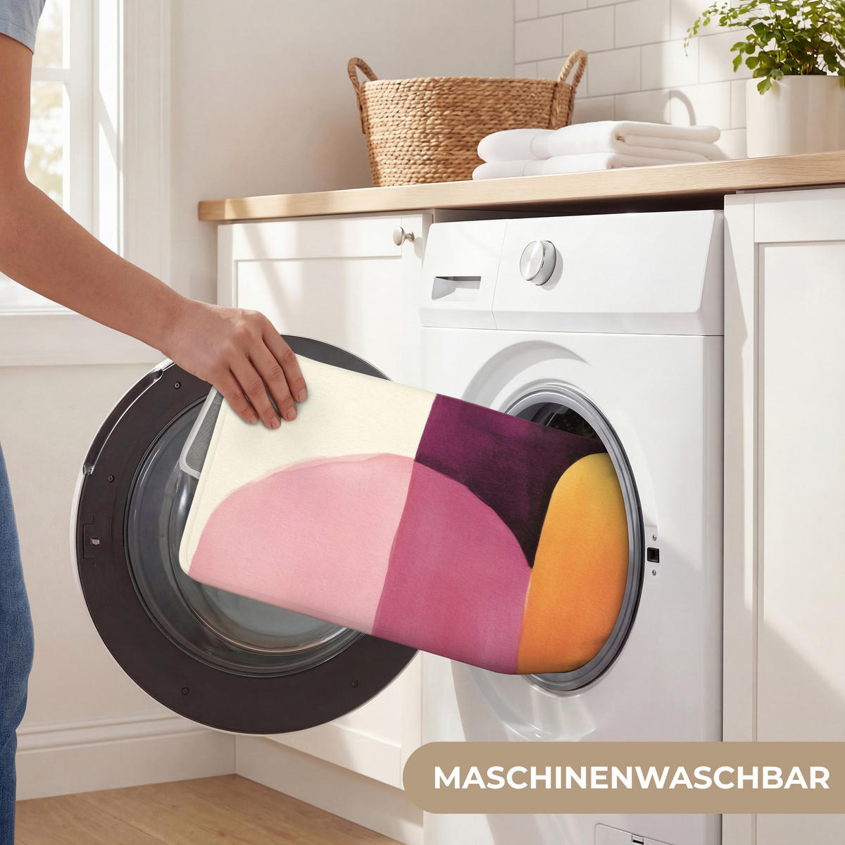 WC PŘEDLOŽKA Tvary - abstraktní - barevné 40x60 cm - terakotová, textil/plast (40/1cm) - OnlyWow