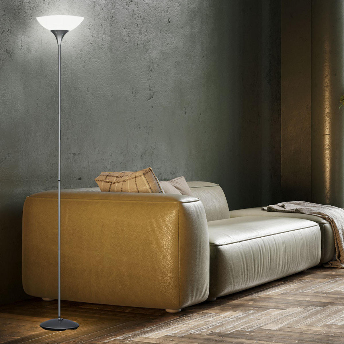 LED STEHLEUCHTE DEZWO Silber Metall - Silberfarben, Metall (28/28/180cm)