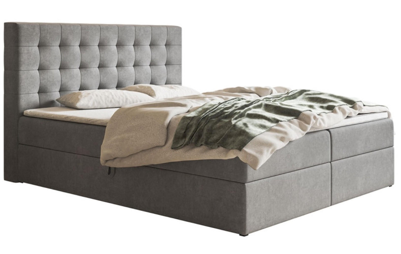 BETT Grau FOX 2 Kontinentalbett 120x200 cm - Schwarz/Grau, Textil (120/200cm) - Sepro Meble