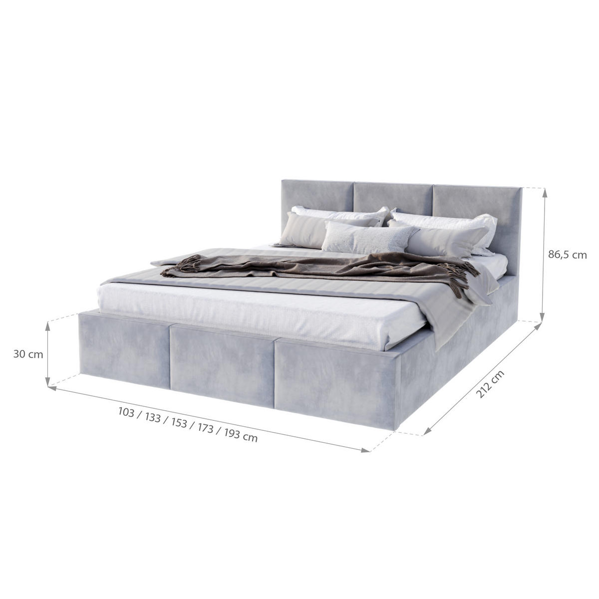 POLSTERBETT Amber Beige - Birkefarben/Beige, Holzwerkstoff (120/200cm) - FDM