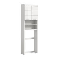 WASCHMASCHINENÜBERBAU Vento Bad in weiß Nachbildung und weiß hochglanz B/H/T: 63x191x24 cm - Weiß, Holz (63/191/24cm)