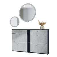 GARDEROBE Florence Beton Oxid Optik - Hellgrau, Holzwerkstoff (155.5/200/28cm) - Vladon