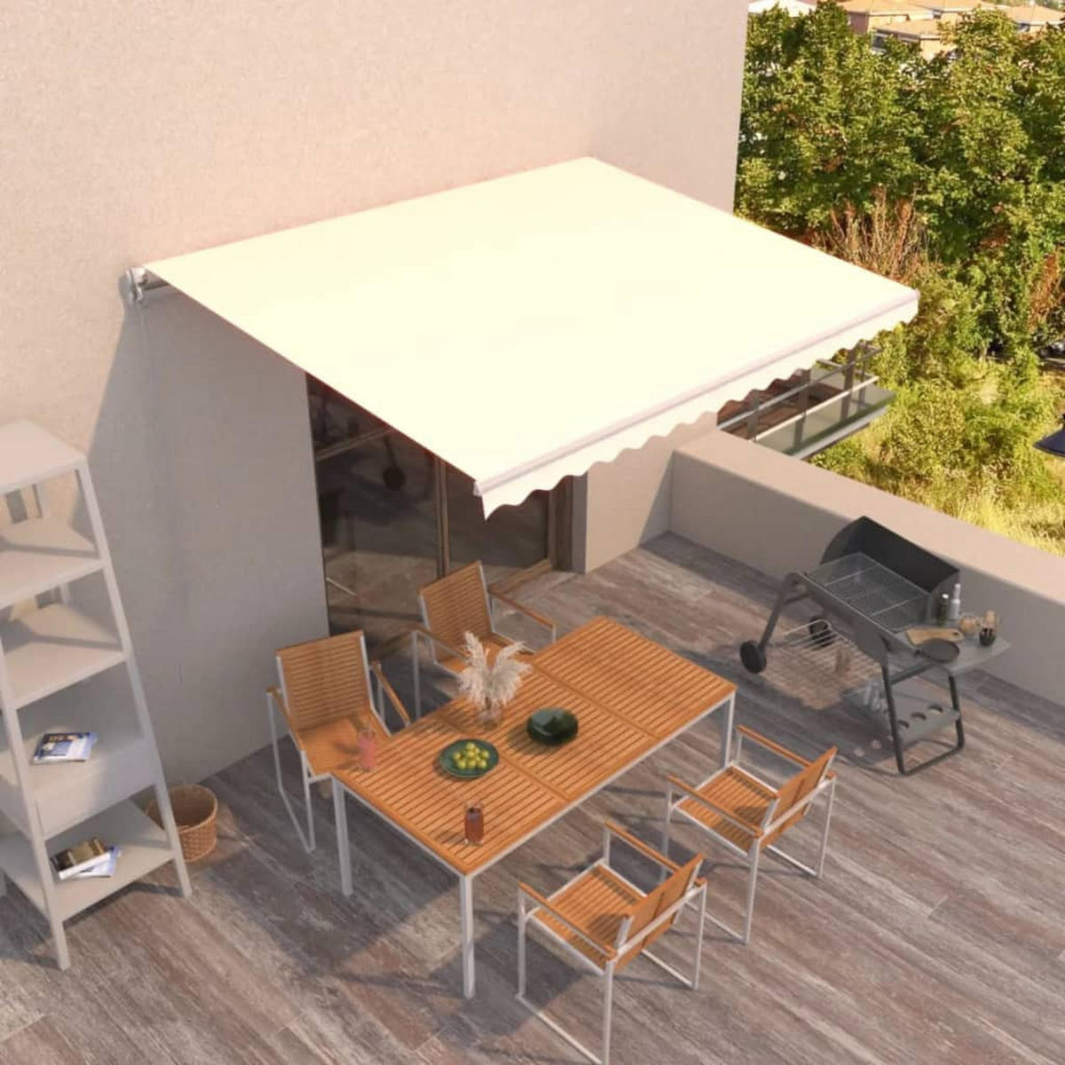 MARKISE Manuell Einziehbar 450x350 cm Creme - Creme, Metall (450/1/450cm) - furnicato