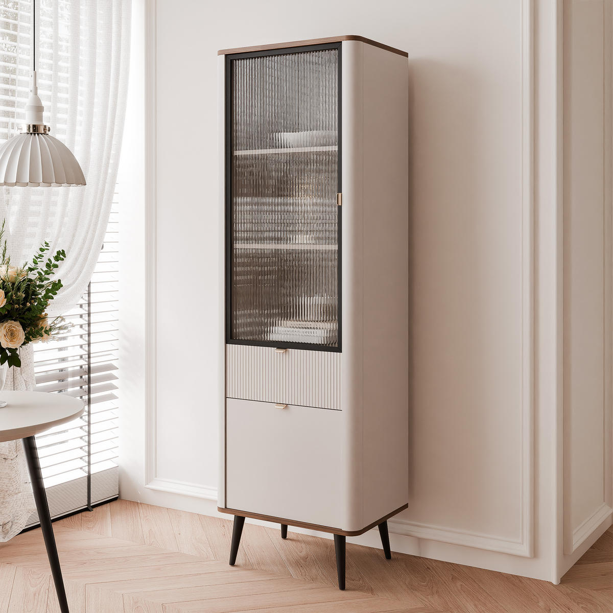 VITRINE NAVANI 60 cm Kaschmir Nussbaum - Kaschmir, Holzwerkstoff (60/191/40cm)
