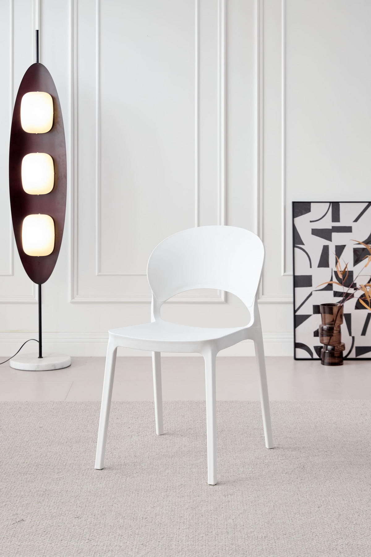 STAPELSTUHL Quito 47x58x78 cm, Kunststoff, Weiß - Weiß, Kunststoff (47/78/58cm) - dasmöbelwerk