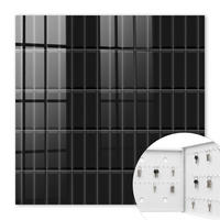 SCHLÜSSELBOX Weiß 30x30 cm – Türöffnung nach rechts - Weiße Rechtecke - Schwarz, Metall (30/30/5cm) - TULUP