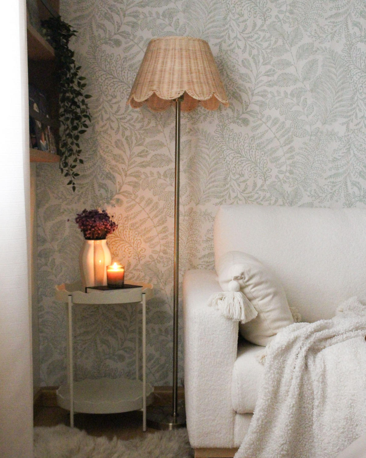 STOJACÍ LAMPA Přírodní Salm - přírodní/barva mosazi, plast (40/40/148cm) - Beliani