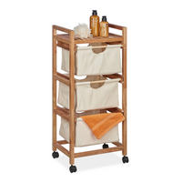 BADREGAL - Multicolor, Holz/Textil (43.5/96/33.5cm) - Relaxdays
