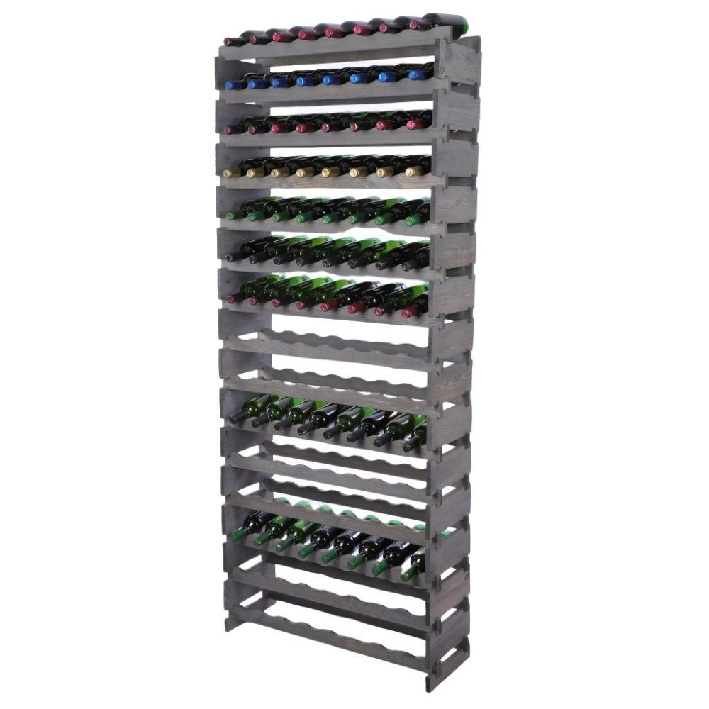 WEINREGAL VINOTECA FLEX PRO HxBxT 205x84x28cm 120 Flaschen auf 15 Ebenen Grau - Grau, Holz (84/205/28cm) - PROREGAL