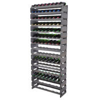 WEINREGAL VINOTECA FLEX PRO HxBxT 205x84x28cm 120 Flaschen auf 15 Ebenen Grau - Grau, Holz (84/205/28cm) - PROREGAL