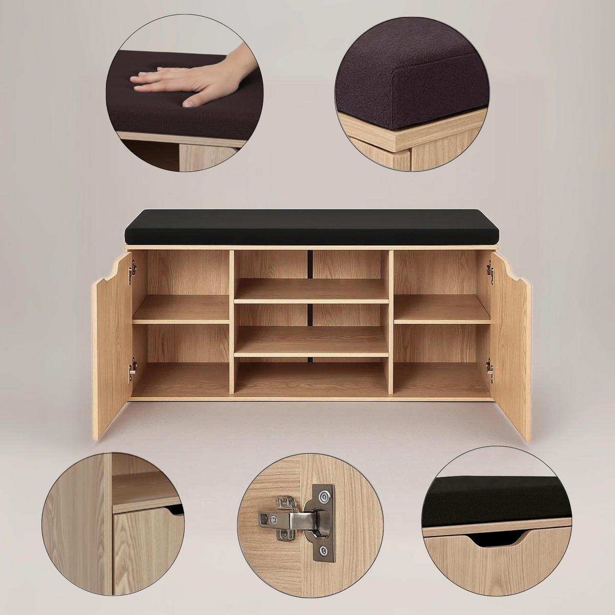 SCHUHSCHRANK Porta 103/30/46 cm - Braun, Holzwerkstoff (30/46/103cm) - BOXIMO