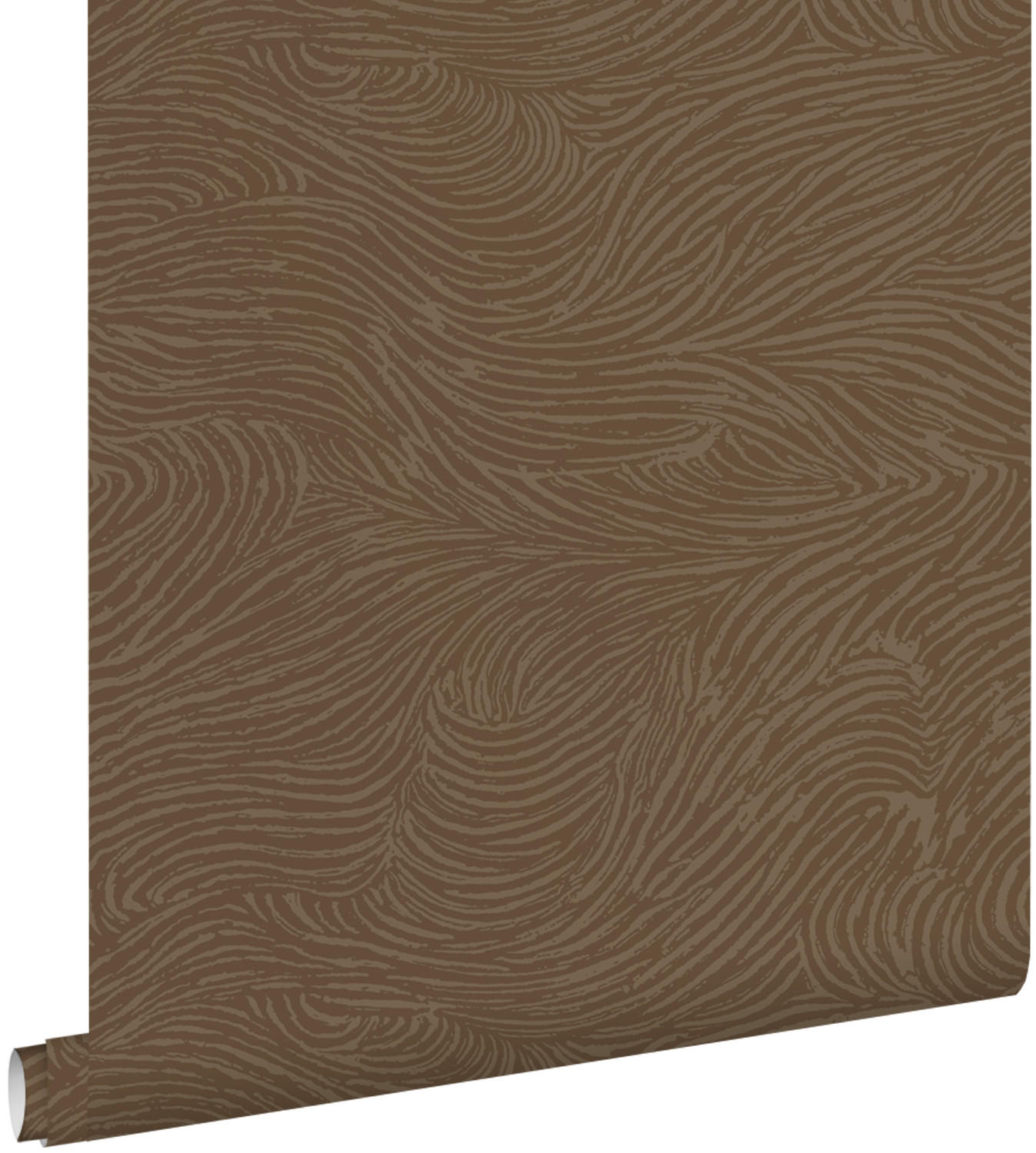 TAPETE 3d Wellenförmige Linien 50 x 900 cm - Braun, Papier (50/900cm) - ESTAhome