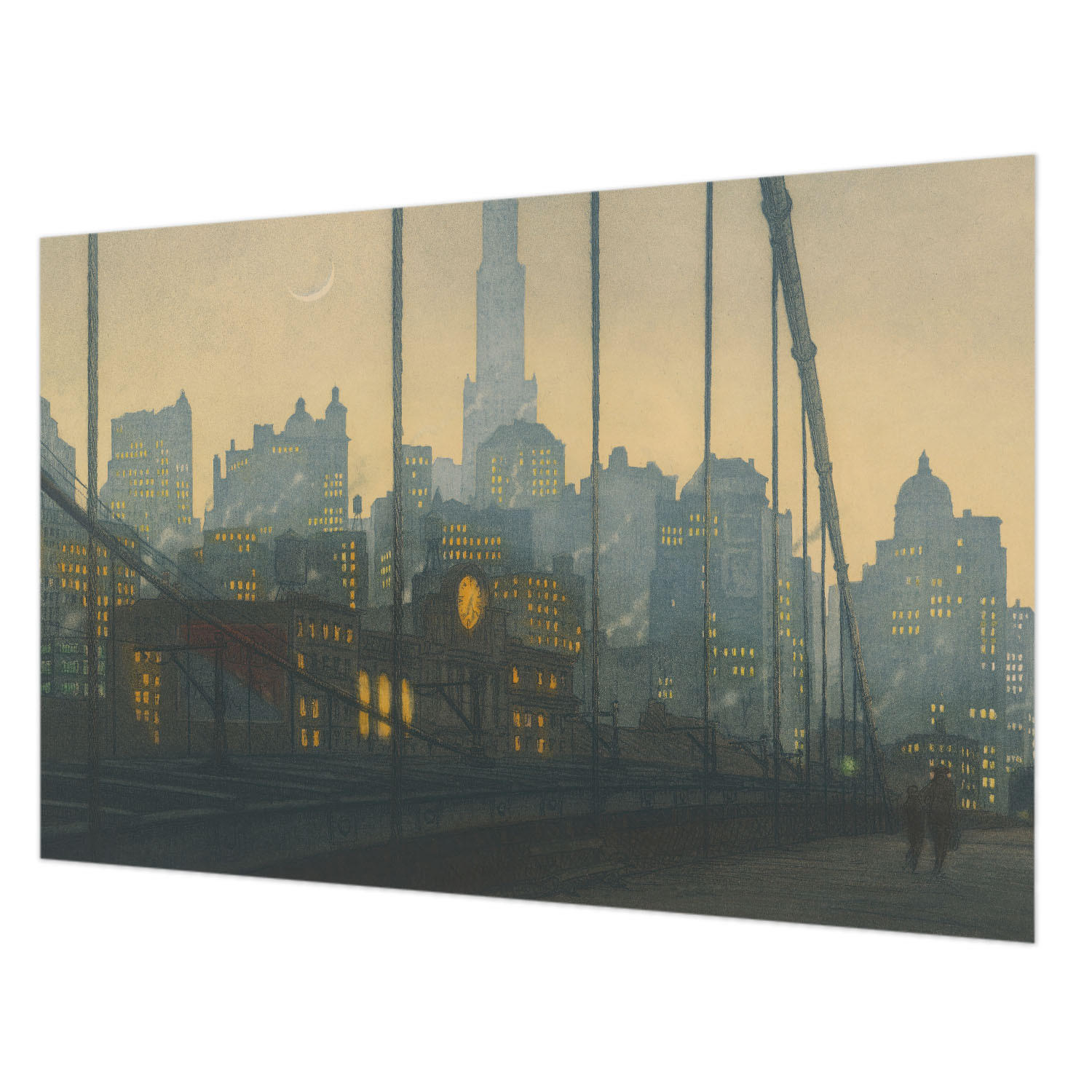 FOTOTAPETE 104x70 cm - Abendpanorama - Grau, Textil (104/70cm) - Wallfluent