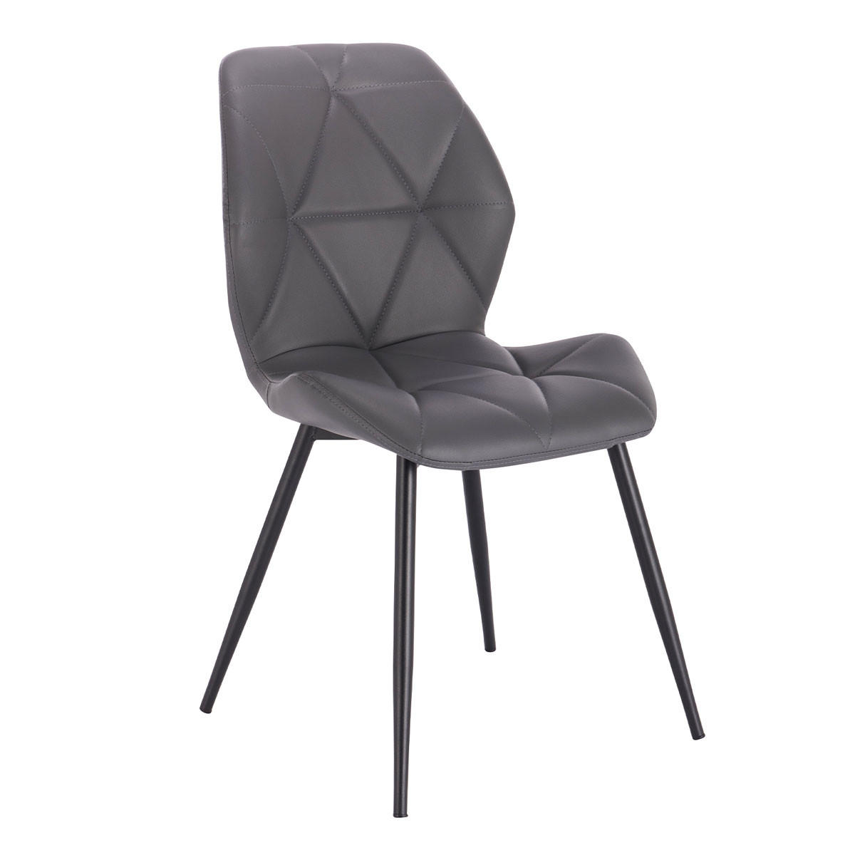 ESSZIMMERSTUHL JAMIE 2er Set Kunstleder Grau - Schwarz/Grau, Textil (47/84/48cm) - SVITA