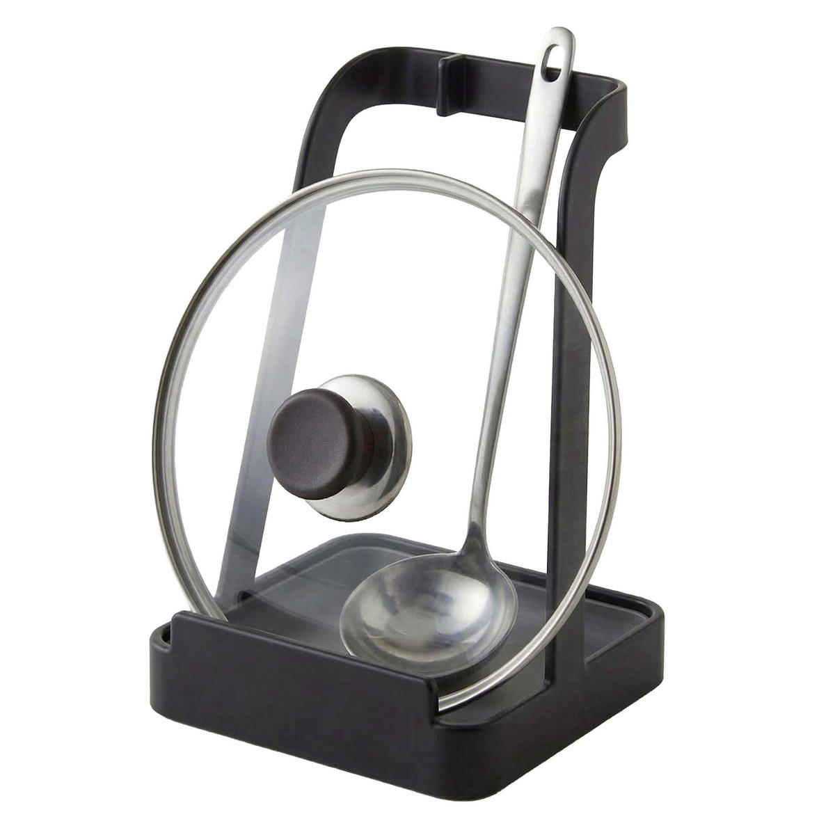 KOCHLÖFFEL-STÄNDER - Schwarz, Kunststoff/Metall (10/15/10cm) - Relaxdays